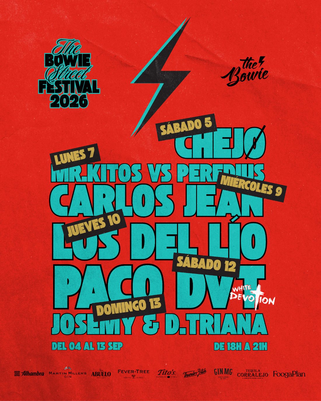Cartel del Bowie Street Festival 2026 en The Bowie: seis sesiones de DJ en la terraza, del 4 al 13 de septiembre